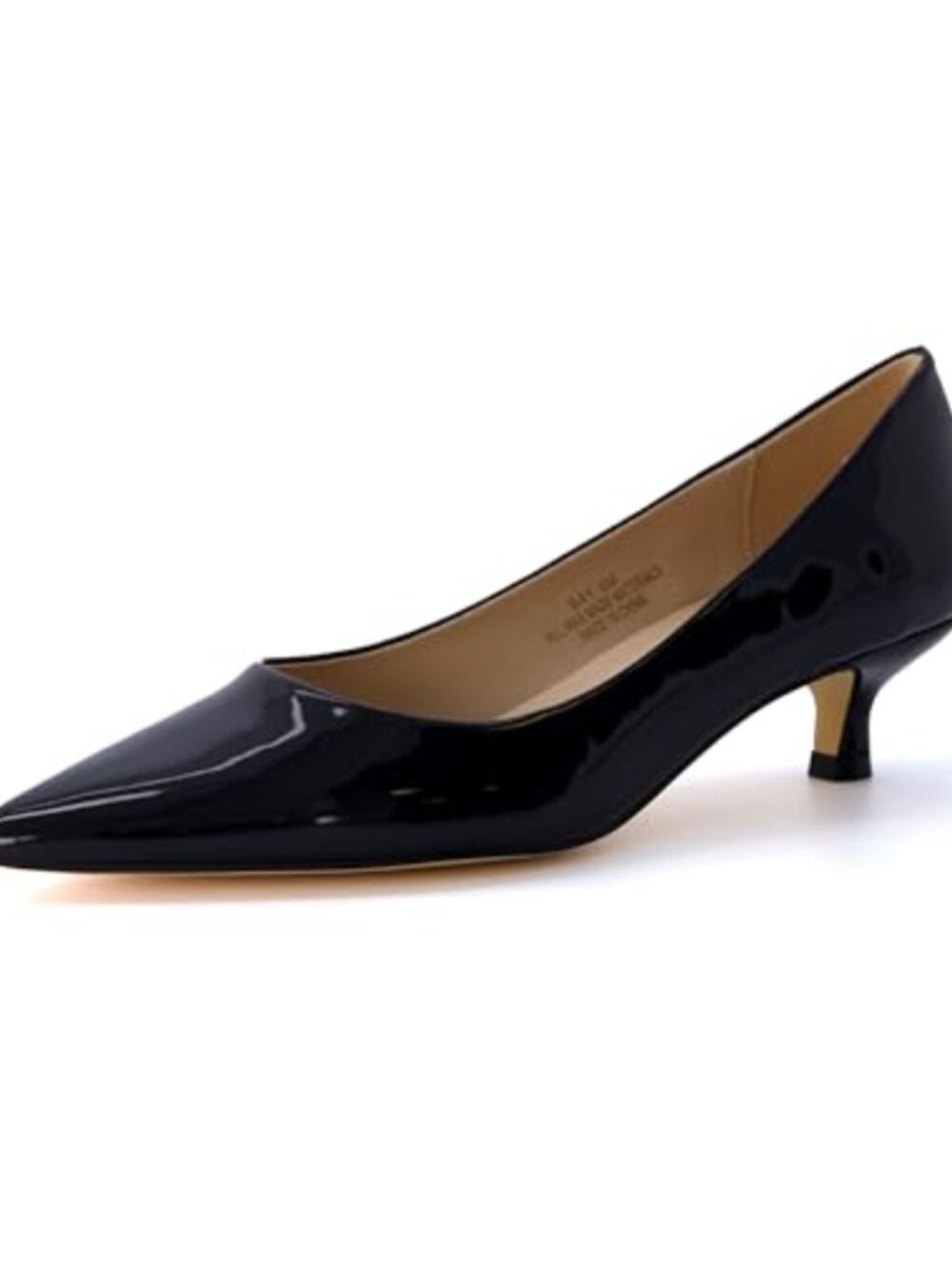 Women's Kitten Heel Dress Shoe Vegan Leather Memory Foam Pointed Toe Pump